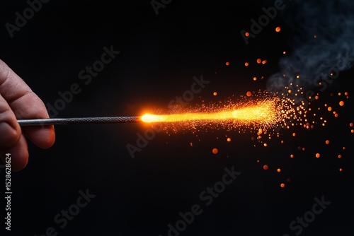 Sparkler Celebration. Hands Holding Luminous Fireworks for Night Party Fun and Excitement