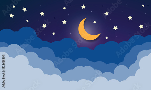 night sky with moon
