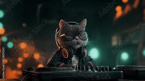 Cool DJ Cat making music