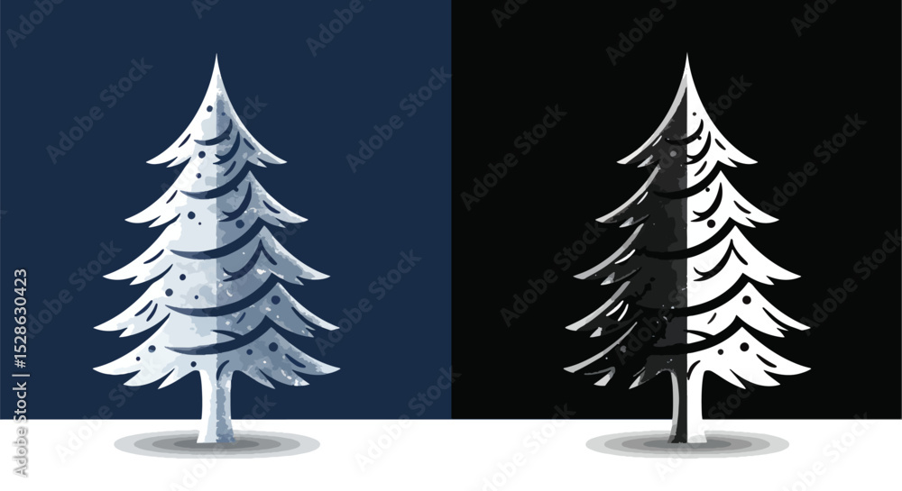 Obraz premium Monochrome winter tree duality