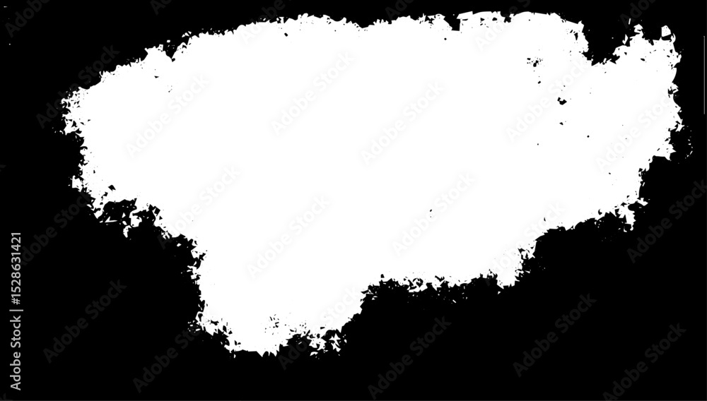 Fototapeta premium Distressed Grunge Frame with Rough Ink Texture on Black Background