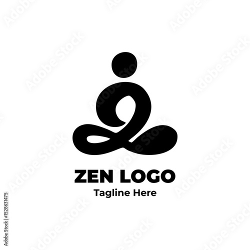 Zen logo, clean brush circle, abstract spiritual stroke, minimalist enso symbol for calm branding, yoga studio design, inner peace platform, and emotional wellness business