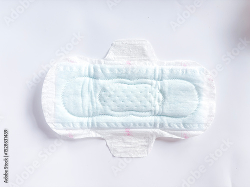 Absorbent Disposable Sanitary Pad with Soft White Material and Adhesive Backing for Feminine Hygiene