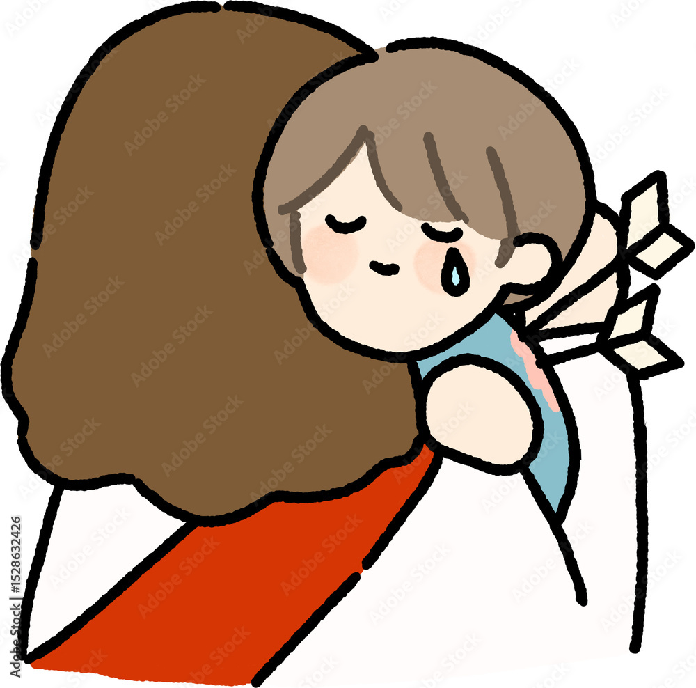 Obraz premium A touching and comforting cartoon illustration showing emotional healing, perfect for Sunday school and children's ministry printables