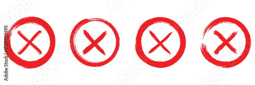 Free Download Brush strokes cross mark . check mark, tick mark, and cross brush sign checkmark. - GFXLoad