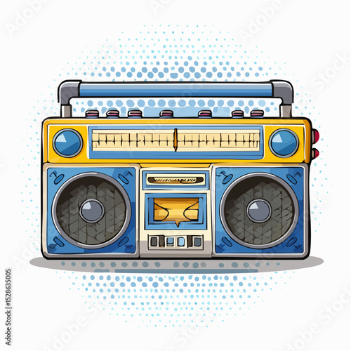 ラジカセのアニメ風ベクター素材