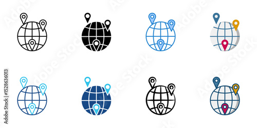 International icon set multiple style collection 
