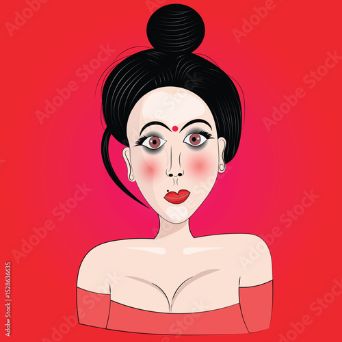 female cartoon character bold and gorgeous look vector design clean and unique latest illustration