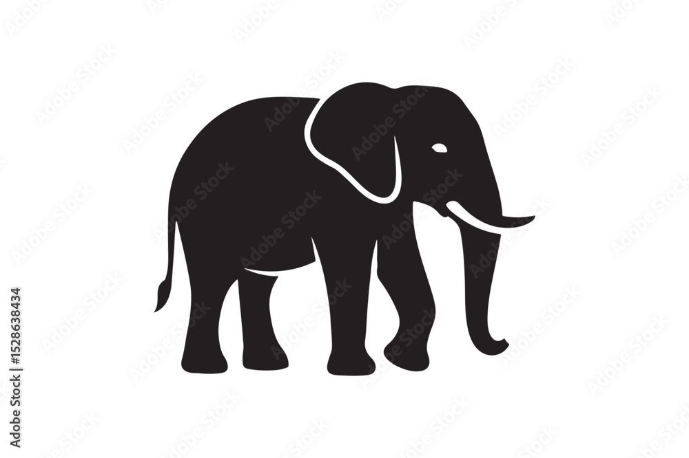 Giant Elephant icon silhouette vector with white background Giant Elephant icon silhouette vector with white background