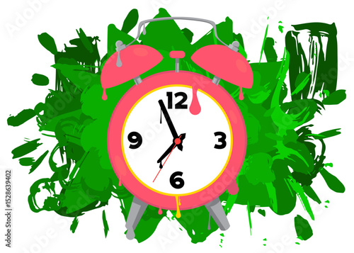 Alarm Clock graffiti. Abstract modern street art decoration performed in urban painting style.