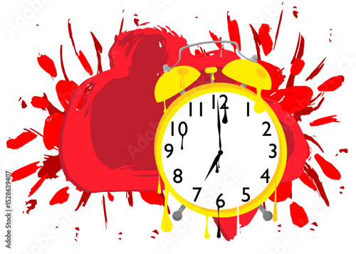 Alarm Clock graffiti. Abstract modern street art decoration performed in urban painting style.