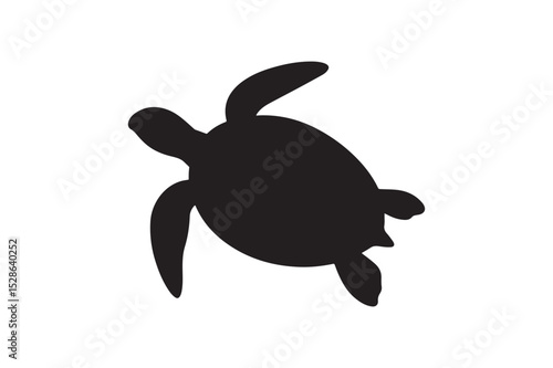 Sea Turtle silhouette vector with white background