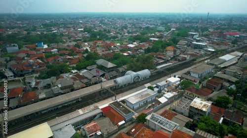 Aerial View from the Drone of the Old Train Station