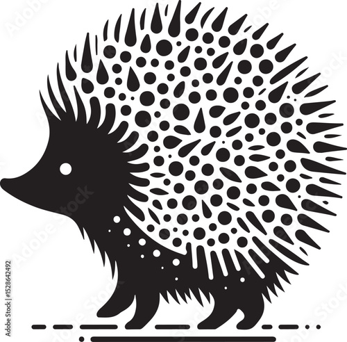 Cute Hedgehog Silhouette Vector