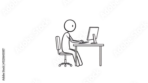 Working on Computer Animation of Person Typing at Desk
