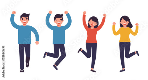 Joyful Group Jumping: Celebrating Success and Teamwork