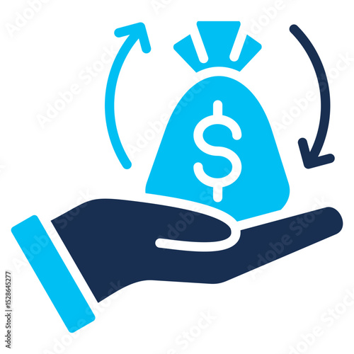 Investment Return solid color icon