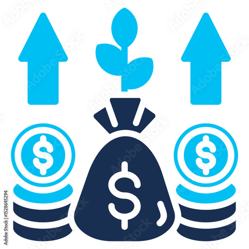Capital Gain solid color icon