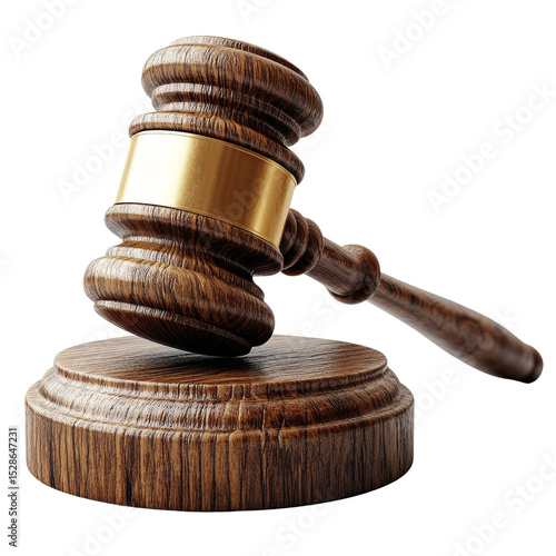 Wooden gavel resting on sounding block, symbolizing justice and legal systems
