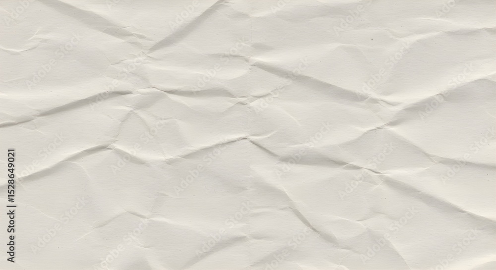 Fototapeta premium Cream White Crumpled Paper Surface
