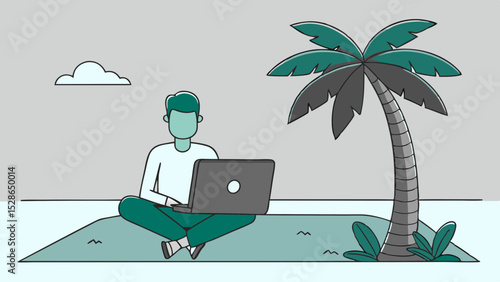 Remote Work Paradise Freelance Bliss on a Tropical Island