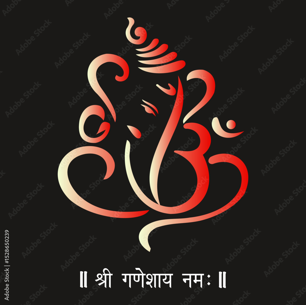 Fototapeta premium Lord Ganesha Vector image, Shree Ganesh ji, Hindu Lord Ganesha artwork, Ganesh Chaturthi festival of India, Lord Ganesha, Abstract, isolated, Religion, hindu, lord ganesha, 