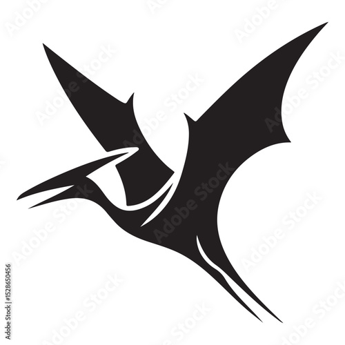 Dynamic Pterodactyl Dinosaur Silhouette Vector