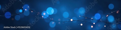 Deep navy Christmas backdrop, blurred blue lights , luxurious, soft, magical