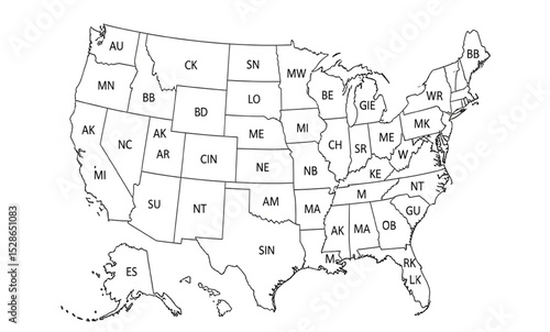 United States Map with State Abbreviations | Educational Resource for Geography, Demographics and Political Science