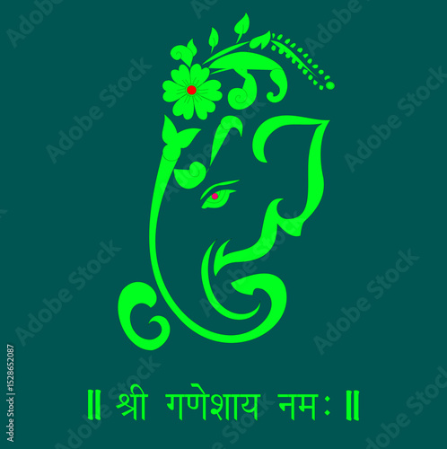 Wallpaper Mural Lord Ganesha Vector image, Shree Ganesh ji, Hindu Lord Ganesha artwork, Ganesh Chaturthi festival of India, Lord Ganesha, Abstract, isolated, Religion, hindu, lord ganesha,  Torontodigital.ca