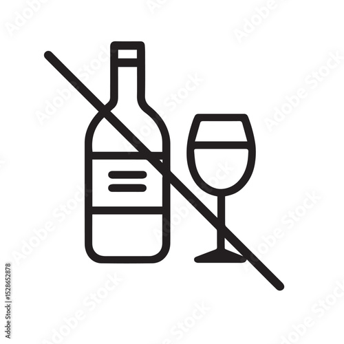 No Alcohol Sign Icon
