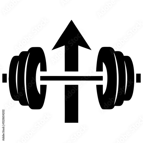 Weightlifting strength training powerlifting fitness icon