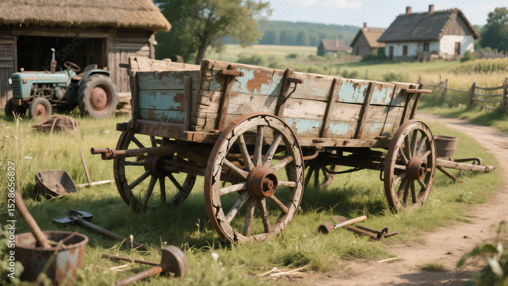 Fototapeta premium old wooden cart