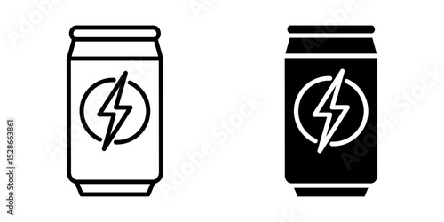 energy drink can Icon set. Symbol isolated on white background. vector illustration.