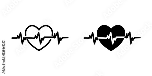 Heart beat  icon set. Symbol isolated on white background. vector illustration.
