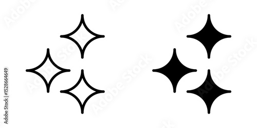 Shine Icon set. Symbol isolated on white background. vector illustration.