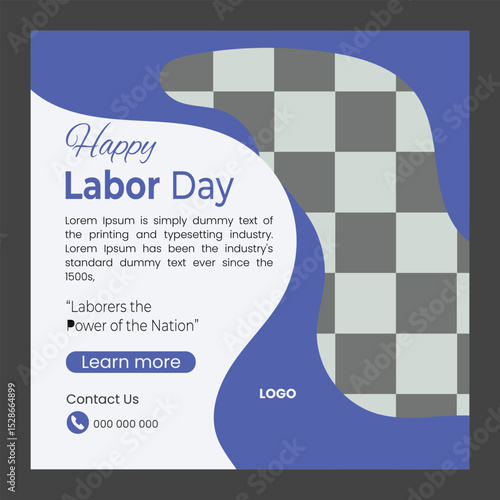  Labour day social media post template design
