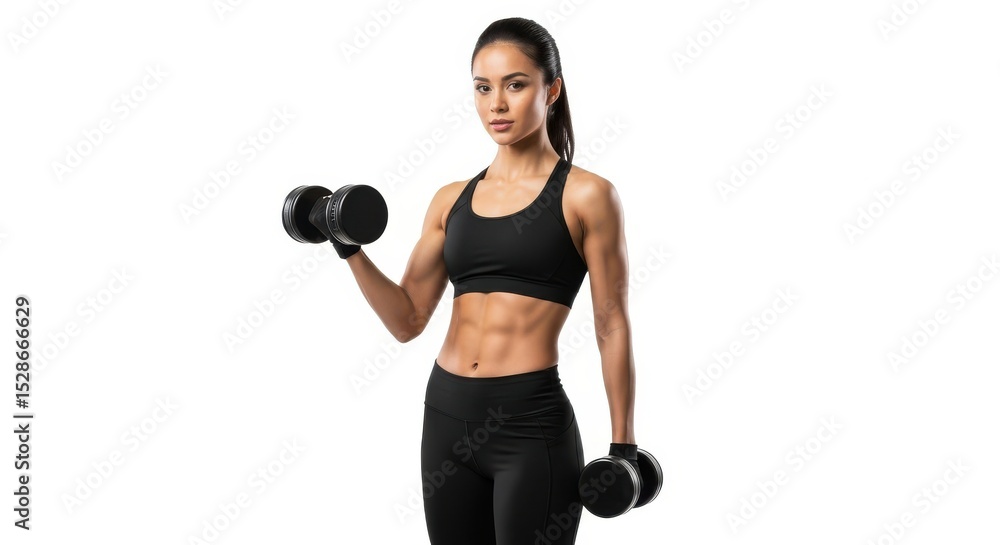 Fit woman lifting dumbbells studio shot athletic female model exercise fitness image Fit woman lifting dumbbells studio shot athletic female model exercise fitness image