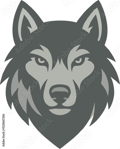 his wolf logo features a minimalist design with sharp lines and geometric shapes, creating a modern and professional appearance. The gray and silver color scheme enhances its elegance and futuristic f