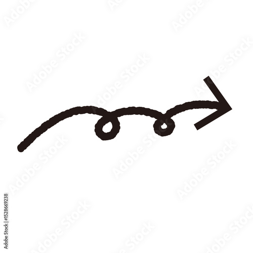 シンプルな手描き風の矢印のアイコンイラスト