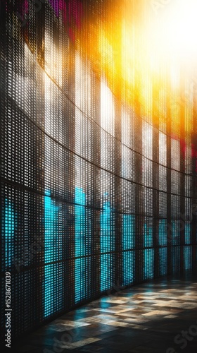 Abstract financial data wall