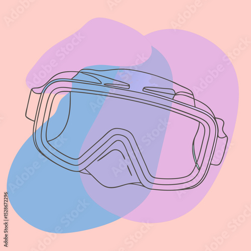 diving mask with abstract pastel shapes, ideal for travel, summer, or underwater adventure themes. Websites/blogs can use it for vacation planning, water sports, or marine life.

