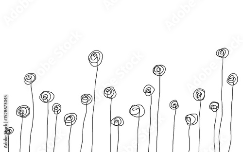 Hand drawing abstract floral background , rose flower