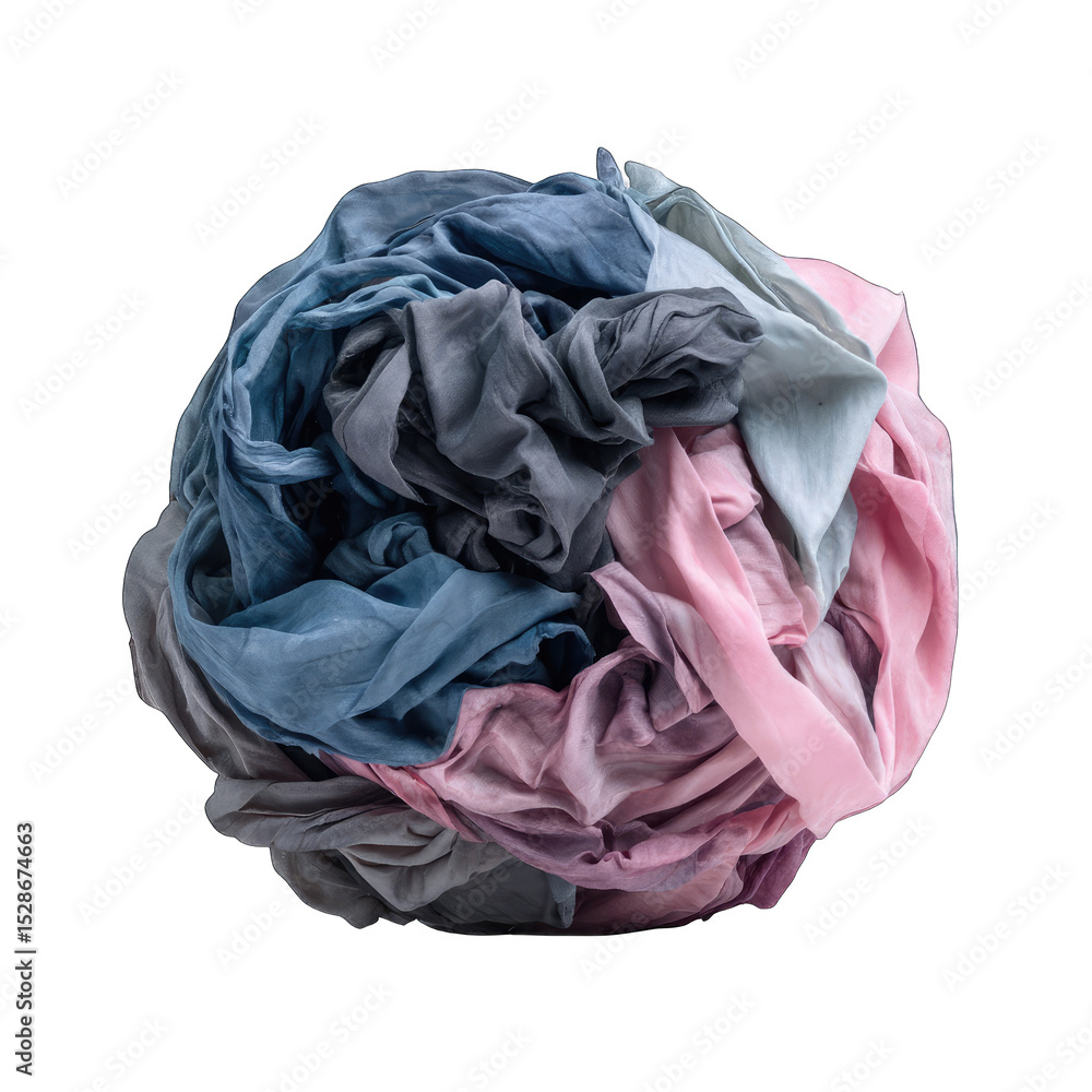 Fototapeta premium Pile of colorful fabric, soft, draped