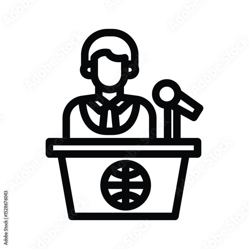 5 news anchor line icon illustration vector graphic.eps