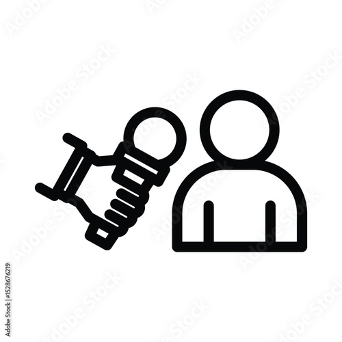 19 media interview line icon illustration vector graphic.eps
