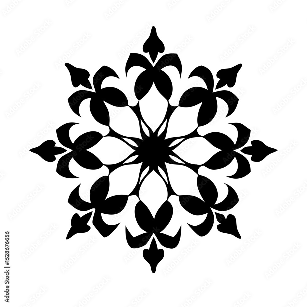 Obraz premium Stylized floral drawing, traditional Ottoman Turkish art, Iznik style decorative design element. Tazhib Eslimi Art Iranian Text Box Floral Vector. Turkish Ottoman style ornamental. 