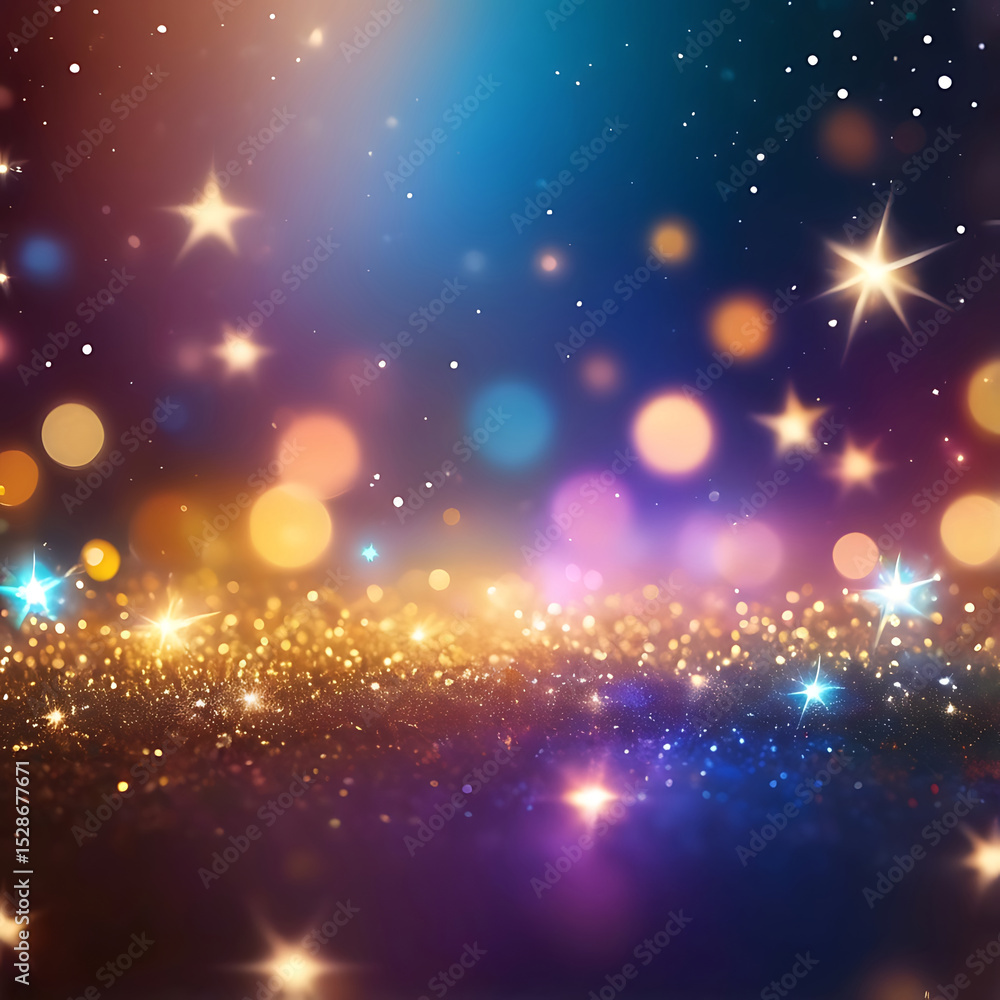 Magical Abstract Background with Glowing Stars, Sparkle Lights, Gradient Colors, Fantasy Bokeh Texture and Elegant Design in a Vibrant Night Illustration | AI Generated Magical Abstract Background with Glowing Stars, Sparkle Lights, Gradient Colors, Fantasy Bokeh Texture and Elegant Design in a Vibrant Night Illustration | AI Generated