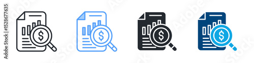Analysis Icon Set Multiple Style. Design In Outline, Blue, Glyph, Dualtone