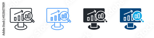 Dashboard Icon Set Multiple Style. Design In Outline, Blue, Glyph, Dualtone